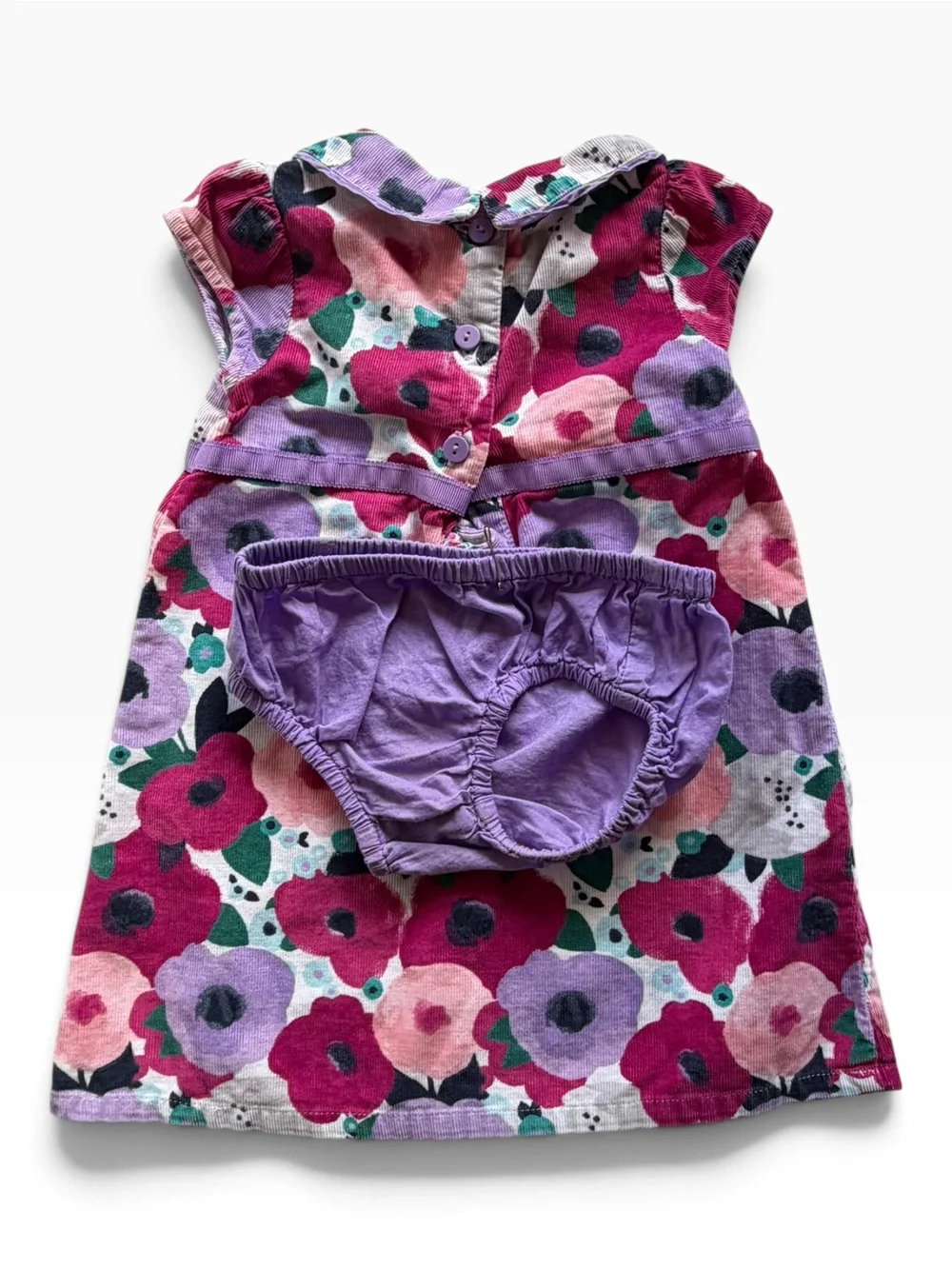 Gymboree Corduroy Floral Bow Dress in Pink, Purple, Green